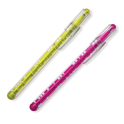 M 16035a stylo labyrinthe avec bille rose/jaune...