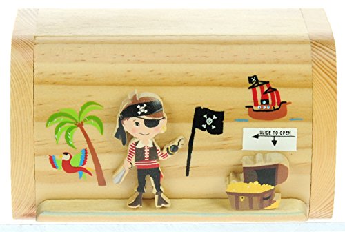 Pirate : Fabriqué à la main tirelire en bois av...