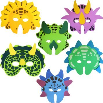 Ark Toys Ensemble de 6 masques en mousse Dinosa...