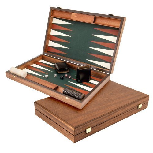 Luxe Vert et Acajou Backgammon Set