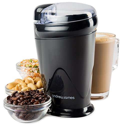 - broyeur à café, noix et épices en noir / moulin à café - moteur puissant 150w - lames en acier inoxydable - 2 ans garantie 5060146061636 Andrew James - broyeur à café, noix et épices en noir / moulin à café - moteur puissant 150w - lames en acier inoxydable - 2 ans garantie 5060146061636 Andrew James