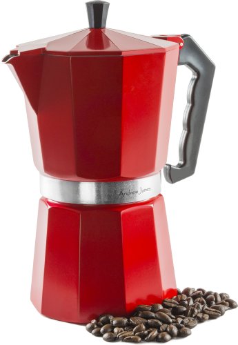 Andrew James - cafetière à expresso style italien de 9 tasses - en rouge - cafetière italienne expresso - anneau de joint additionnel inclus code EAN 5060146064927 
