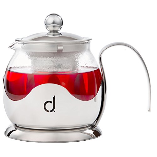 Théière en verre et acier inoxydable Andrew Jam...