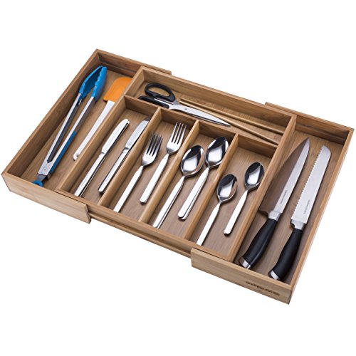 - range couverts extensible en bambou avec 5 - ...