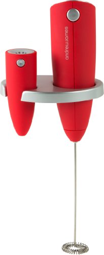 - mousseur à lait électrique en rouge avec saup...