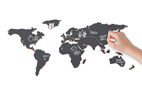 Lukchal carte tableau noir adhésif avec craie a...