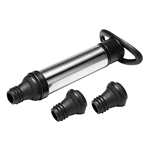 VonShef Pompe à vin en acier inoxydable avec accessoires (pompe à vide + 2bouchons gratuits) code EAN 5060147557855 