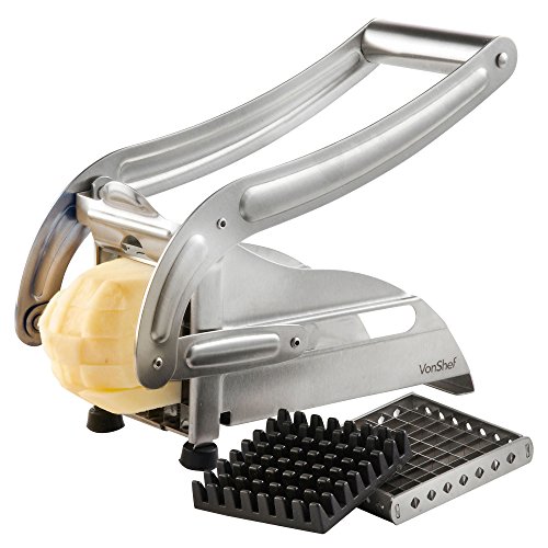 Coupe-frites en acier inoxydable avec 2 lames p...