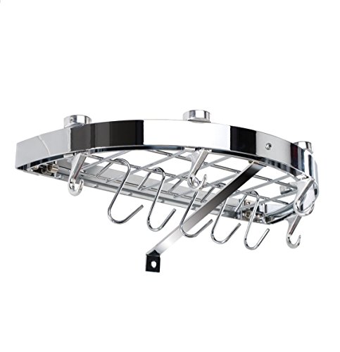 Support mural à casseroles demi-lune chromé