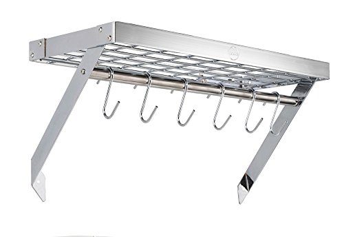 Support mural à casseroles chromé