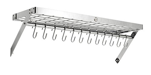 Support mural à casseroles chromé