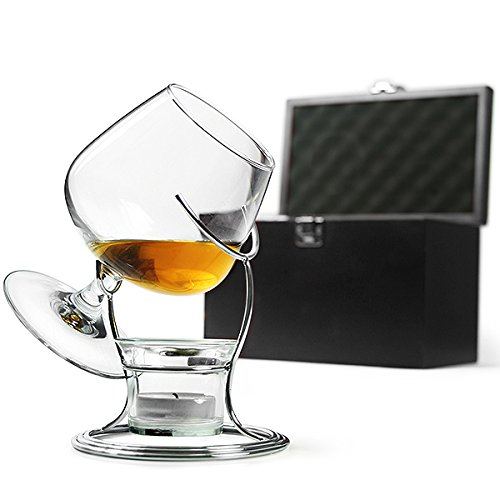 bar@drinkstuff Coffret chauffe verre à cognac Verre ballon Support de chauffage Bougie Porte-bougie Pour brandy / cognac / armagnac / calvados code EAN 5060152852563 