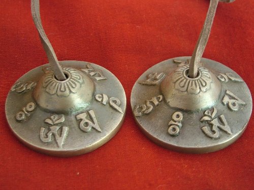 Superbe bouddhiste tibétain 'Lotus' Cloches sur...