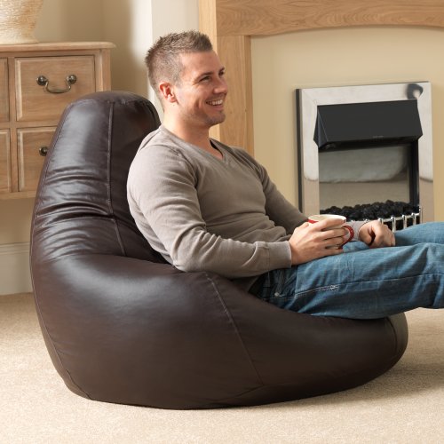 Pouf poire designer inclinable de jeux marron f...