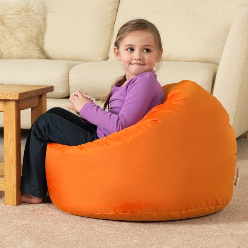 Pouf poire géant pour enfant orange- 100% résis...