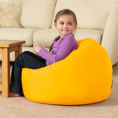 Pouf poire géant pour enfant jaune- 100% résist...