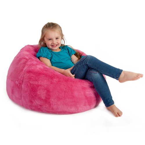 Bean Bag Bazaar® Grand Pouf Poire ICON classique - Pouf Poire Fausse Fourrure de luxe- Pouf Poire Designer ROSE code EAN 5060161116946 