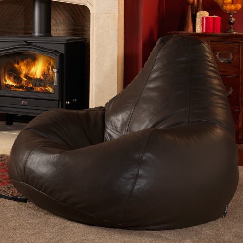 Pouf Poire en VRAI CUIR de Luxe- Pouf Poire inc...