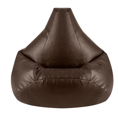 Hi-BagZ Gaming Beanbag Pouf poire en cuir marro...