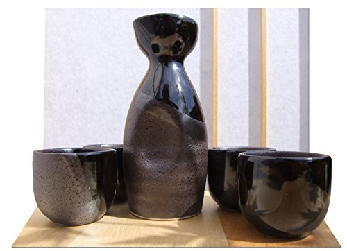 Japanese black fleck & metallic grey striped sa...