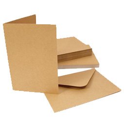 CUK Cartes de Voeux et Enveloppes Artisanat Vierge Marron Carré de 15X15cm X30 code EAN 5060164109716 