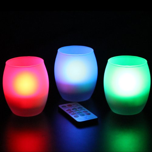 Frostfire Moon candles i-flair bougies en verre avec changement de couleur et télécommande, lot de 3 code EAN 5060171961949 