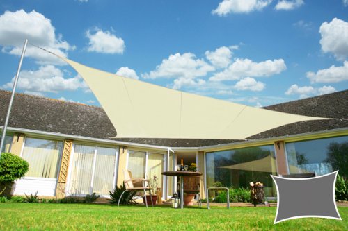 Voile d'Ombrage Ivoire Rectangle 4x3m - Impermé...