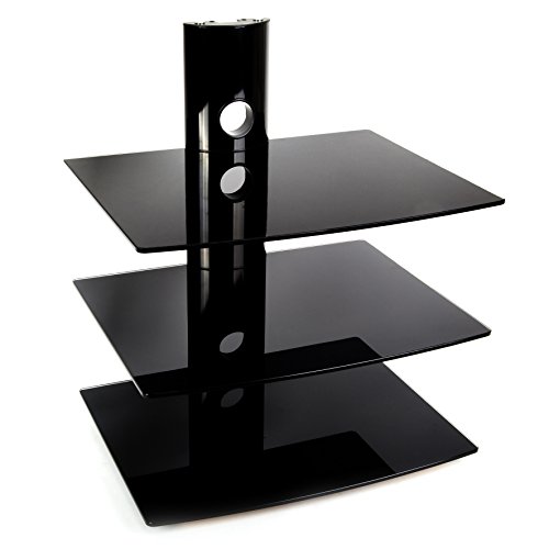 Ds103bb meuble mural en verre couleur noire à t...