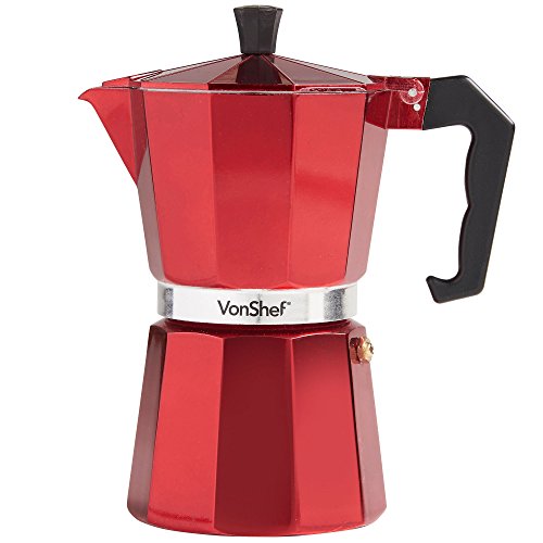 Cafetière italienne à expresso 6 tasses rouge -...