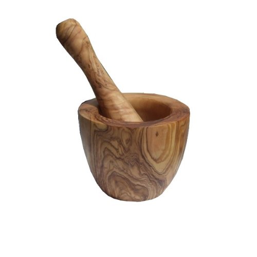 Naturally Med - Mortiers et Pilons Naturally Med - Mortier et Pilon en Bois d'Olivier - 14cm code EAN 5060202071777 