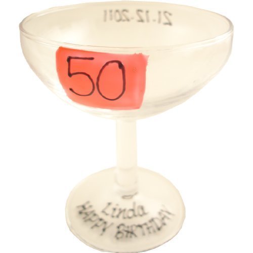 Dreamair Personnalisé cadeau d'anniversaire 50e babecham en verre (Rouge) maximum 25caractères code EAN 5060213206113 