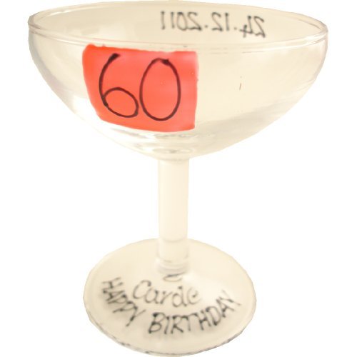 Dreamair Anniversaire 60Ans cadeau personnalisé babecham en verre (Rouge) maximum 25caractères code EAN 5060213206120 