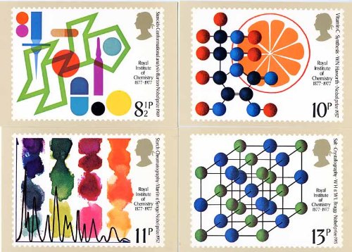 Royal Mail 1977 Royal Institute of Chemistry Centenary de PHQ cartes n ° 21 (Royal Mail Lot de 4 cartes postales) code EAN 5060216851907 