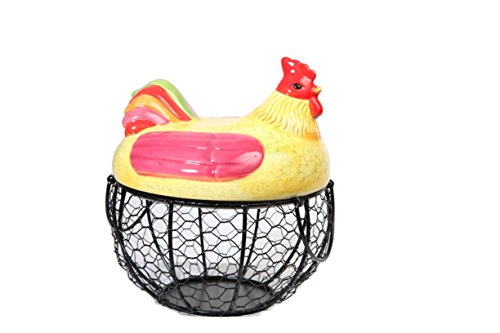 Ss En Porcelaine vernie assis Panier à oeufs Motif poule Gardien 5060226216383 (5060226216383)