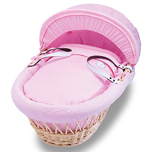 Panier en osier naturel rose