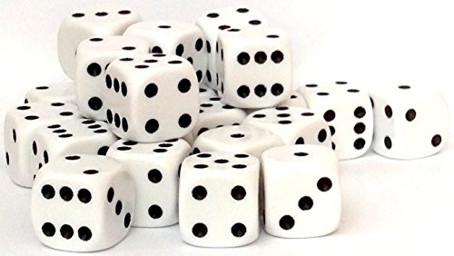 Bulk Dice Dice and Games Dé à coins arrondis Blanc 24 x 16 mm code EAN 5060234210014 