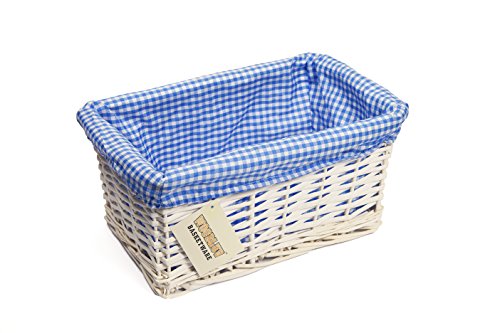 Corbeille de rangement en osier avec doublure e...