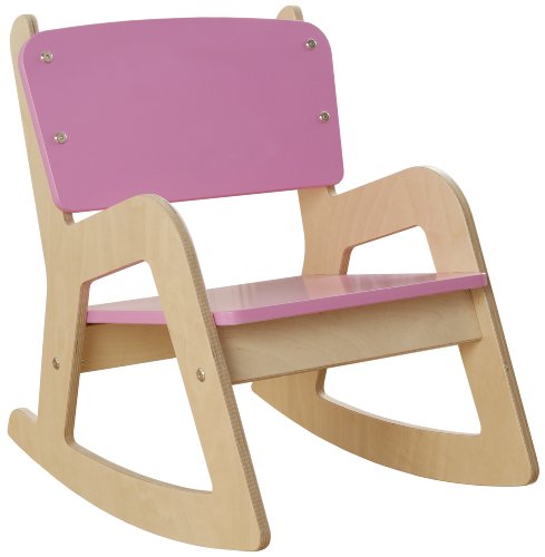 De fauteuil à bascule en bois enfant (rose)