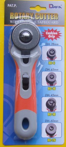Cutter rotatif avec soft grip 60 mm, multicolore