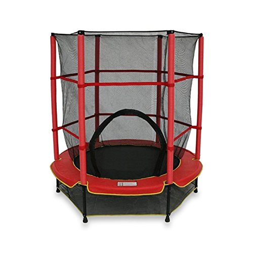Trampoline avec filet de sécurité enfant rouge ...