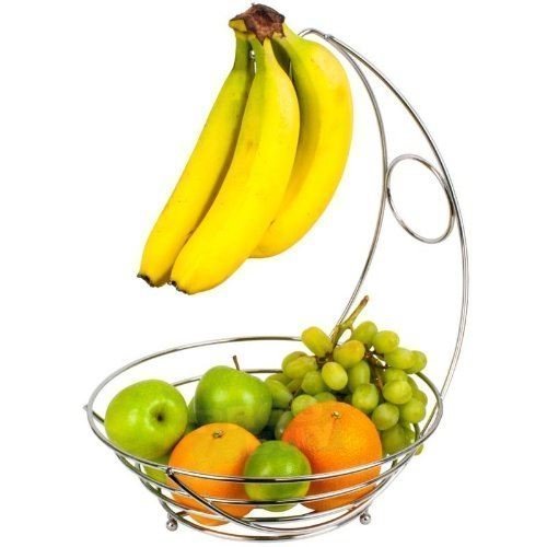 Panier à fruit avec accroche-bananes chrome