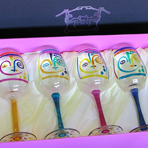 Verres à Vin idéal pour les fêtes - 'Crazy Face...