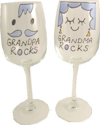 Personnalisé Papi et Mamie Rocks Lot de 2 Verre...