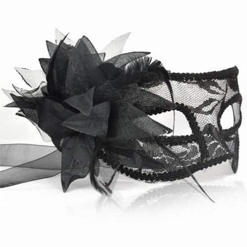 En dentelle noire vénitien masque de mascarade ...