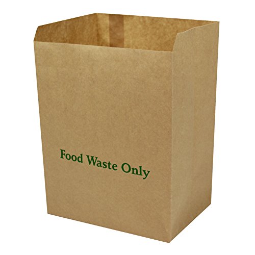 Lot de 100 sacs en papier compostables marron 8 l