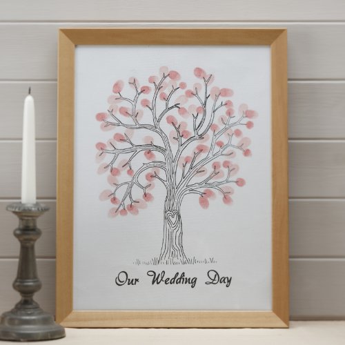 Vintage Wedding Fingerprint Tree - toile avec l...