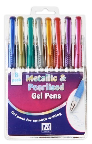 8 Feutres Métalliques et Perlés Accroche Caoutc...