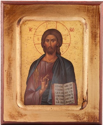 Wooden Icon of Christ Icon de Jesus Christ grec religieux en bois. Icon en bois. Icone Jesus Christ code EAN 5060310982941 