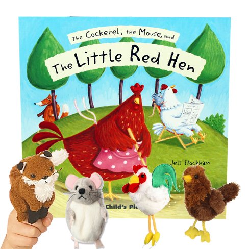 La Petite poule rouge livre avec marionnettes
