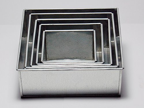 EUROTINS Euro Tins 5 moules carrés F?? R mehrst?? ckige gâteau de mariage - Lot de 5 5060315533216 (5060315533216)